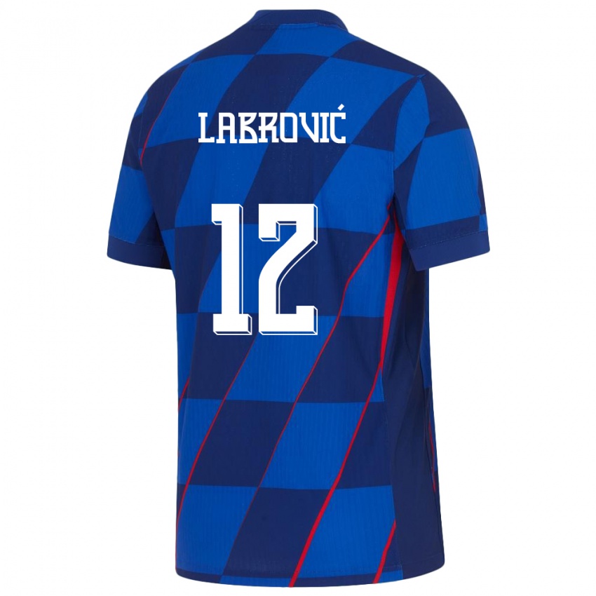 Criança Camisola Croácia Nediljko Labrovic #12 Azul Alternativa 24-26 Camisa Brasil