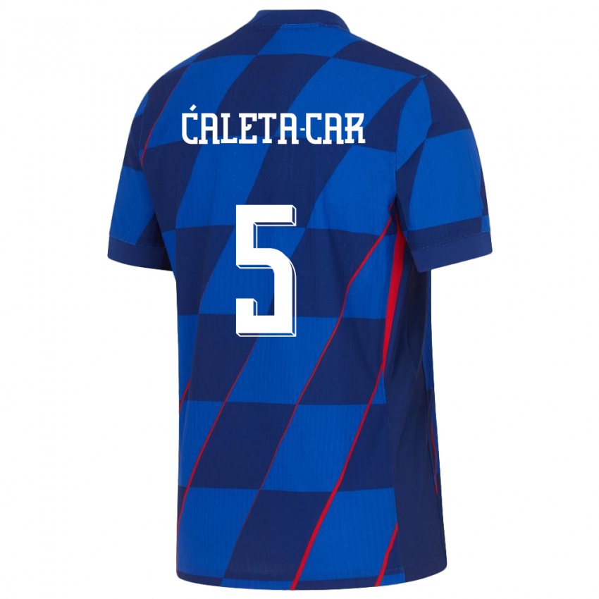 Criança Camisola Croácia Duje Caleta Car #5 Azul Alternativa 24-26 Camisa Brasil