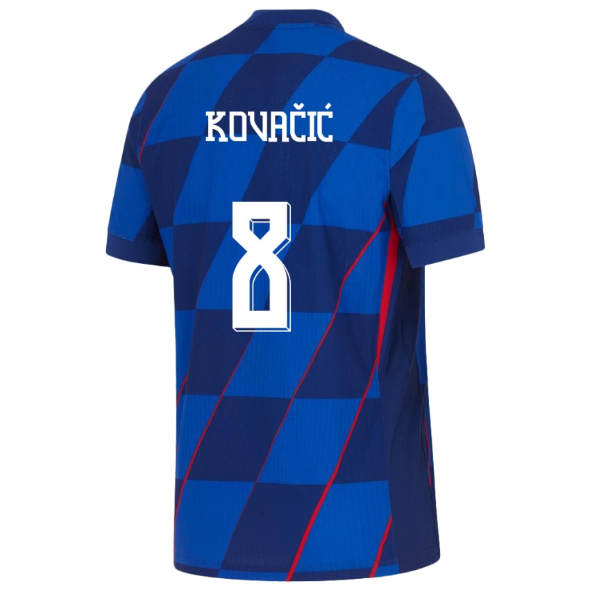 Criança Camisola Croácia Mateo Kovacic #8 Azul Alternativa 24-26 Camisa Brasil