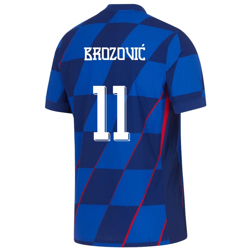 Criança Camisola Croácia Marcelo Brozovic #11 Azul Alternativa 24-26 Camisa Brasil