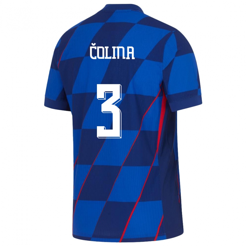 Criança Camisola Croácia David Colina #3 Azul Alternativa 24-26 Camisa Brasil