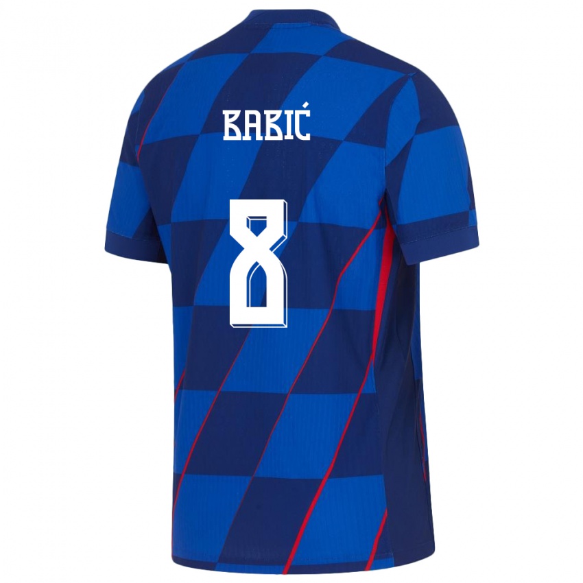 Criança Camisola Croácia Andro Babic #8 Azul Alternativa 24-26 Camisa Brasil