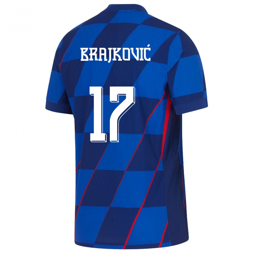 Criança Camisola Croácia Roko Brajkovic #17 Azul Alternativa 24-26 Camisa Brasil