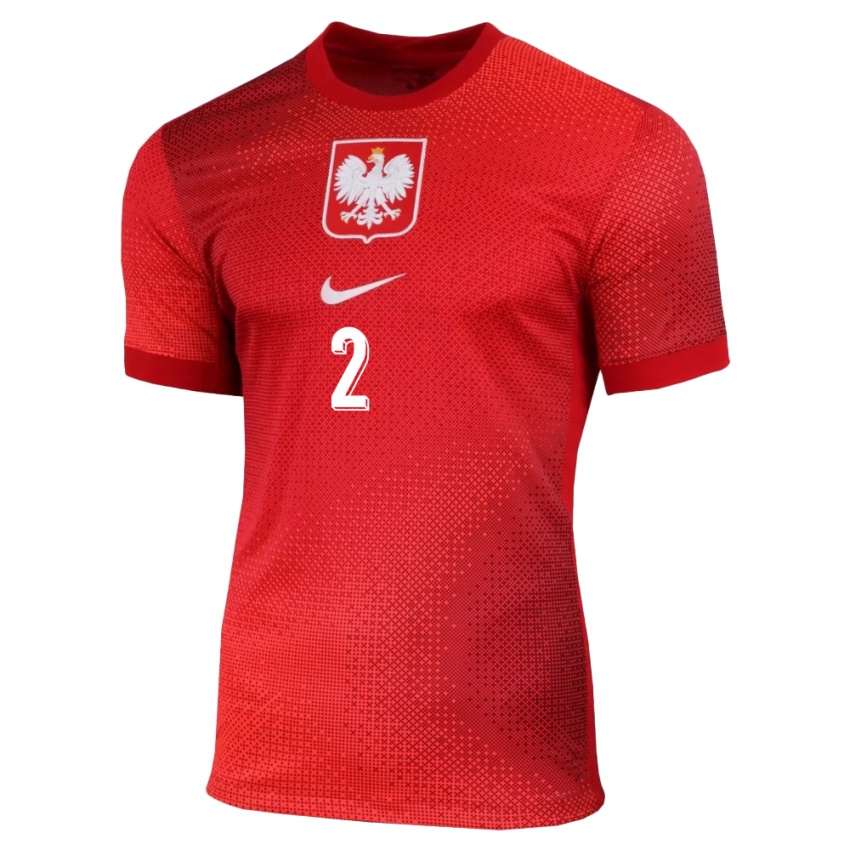 Criança Camisola Polónia Jakub Kolan #2 Vermelho Alternativa 24-26 Camisa Brasil