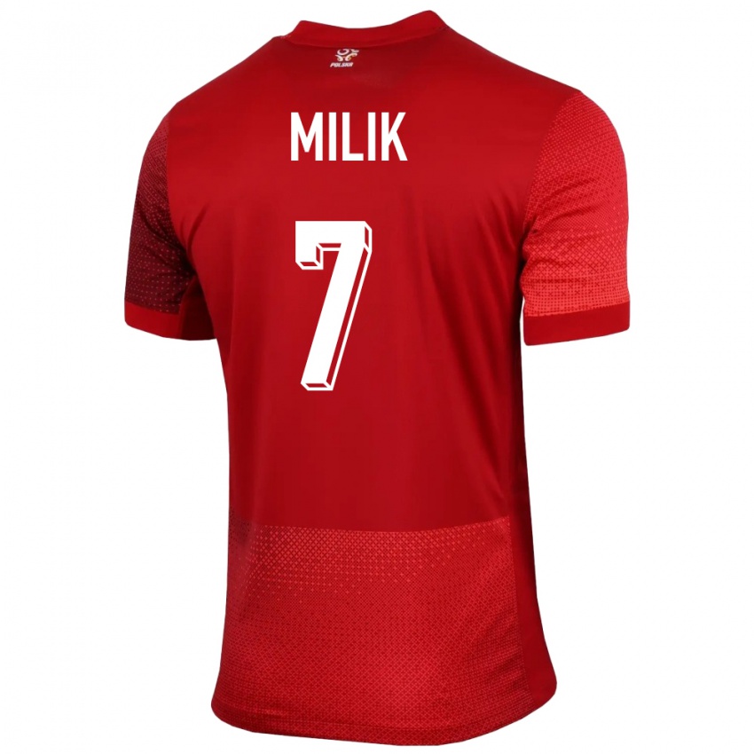 Criança Camisola Polónia Arkadiusz Milik #7 Vermelho Alternativa 24-26 Camisa Brasil