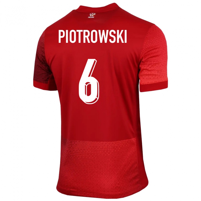 Criança Camisola Polónia Jakub Piotrowski #6 Vermelho Alternativa 24-26 Camisa Brasil