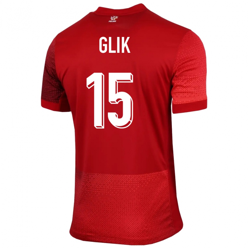 Criança Camisola Polónia Kamil Glik #15 Vermelho Alternativa 24-26 Camisa Brasil