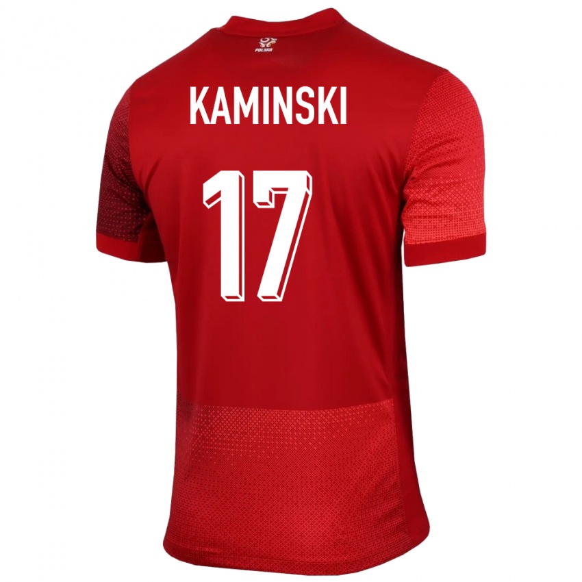 Criança Camisola Polónia Jakub Kaminski #17 Vermelho Alternativa 24-26 Camisa Brasil