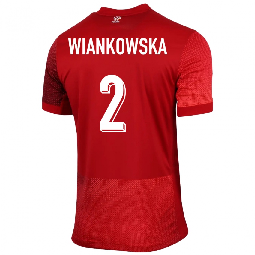 Criança Camisola Polónia Martyna Wiankowska #2 Vermelho Alternativa 24-26 Camisa Brasil