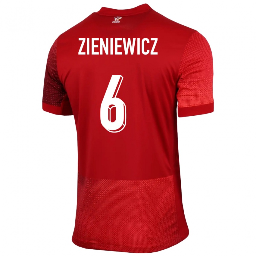 Criança Camisola Polónia Wiktoria Zieniewicz #6 Vermelho Alternativa 24-26 Camisa Brasil