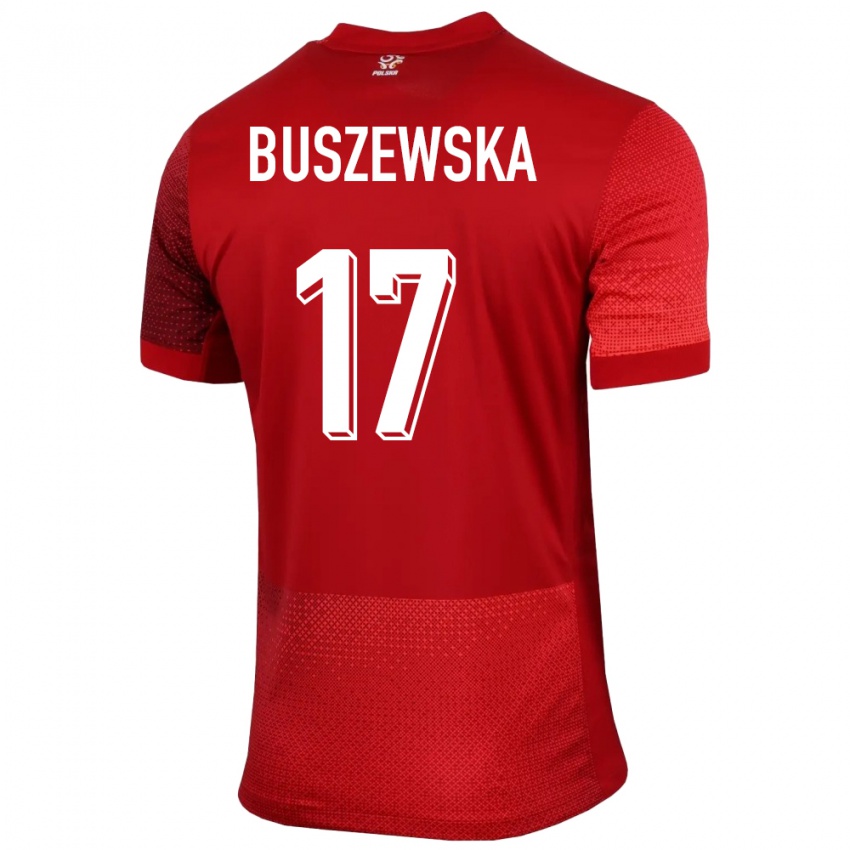 Criança Camisola Polónia Zofia Buszewska #17 Vermelho Alternativa 24-26 Camisa Brasil