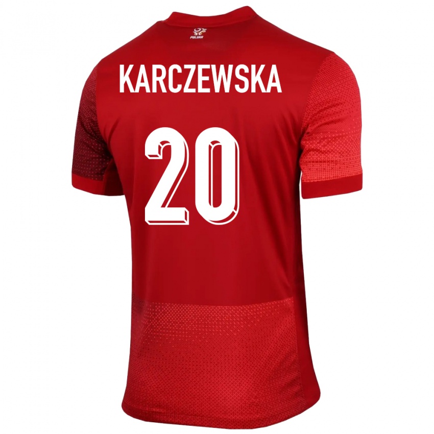 Criança Camisola Polónia Nikola Karczewska #20 Vermelho Alternativa 24-26 Camisa Brasil