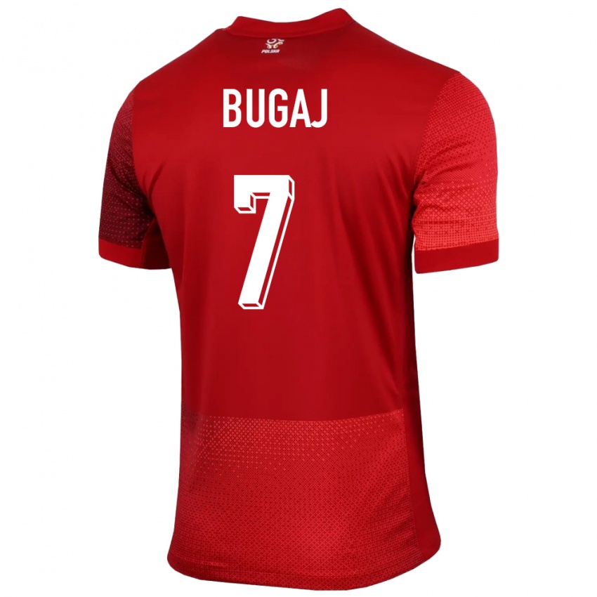 Criança Camisola Polónia Dawid Bugaj #7 Vermelho Alternativa 24-26 Camisa Brasil