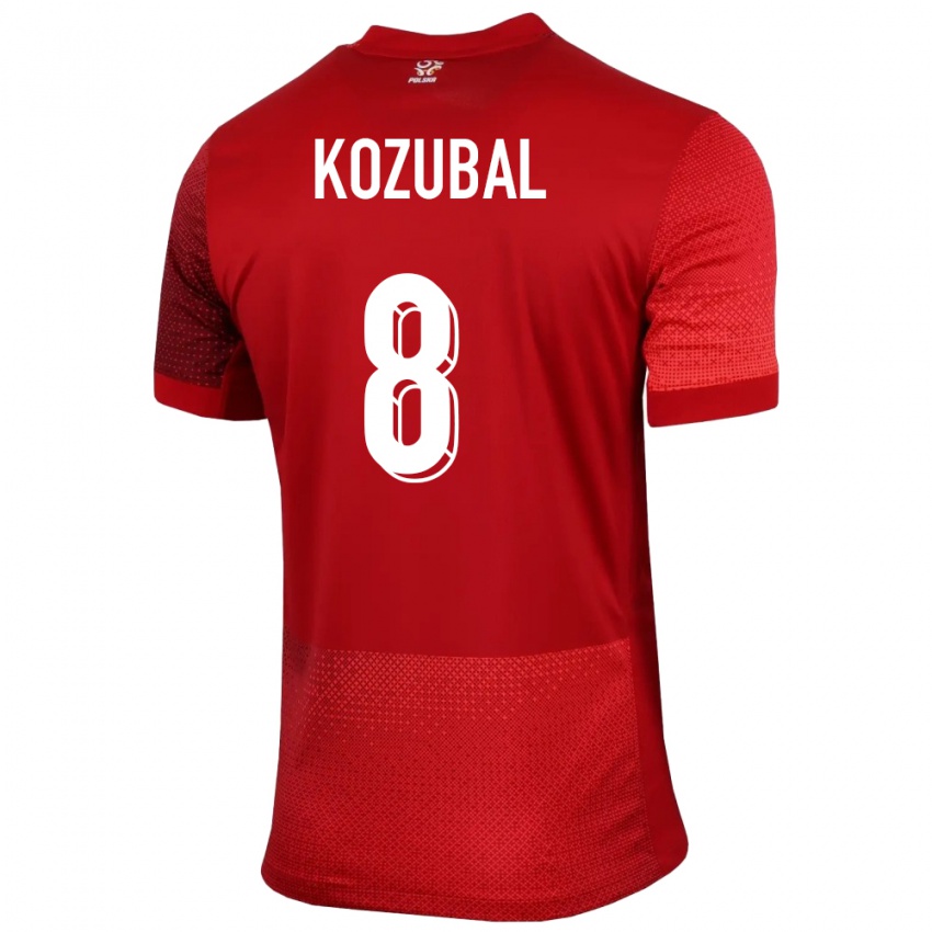 Criança Camisola Polónia Antoni Kozubal #8 Vermelho Alternativa 24-26 Camisa Brasil