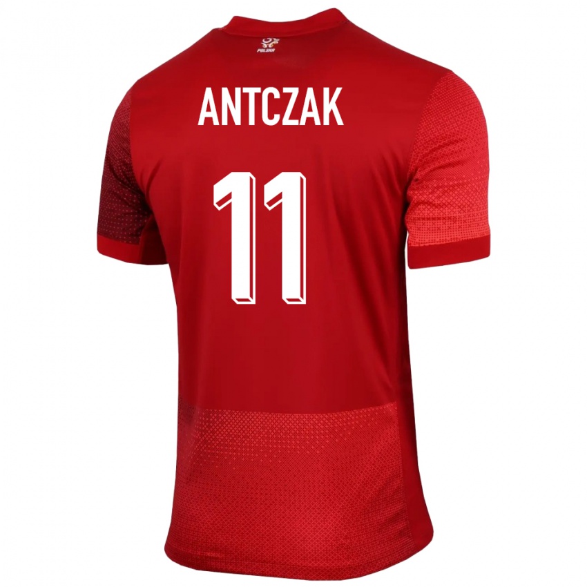 Criança Camisola Polónia Jakub Antczak #11 Vermelho Alternativa 24-26 Camisa Brasil