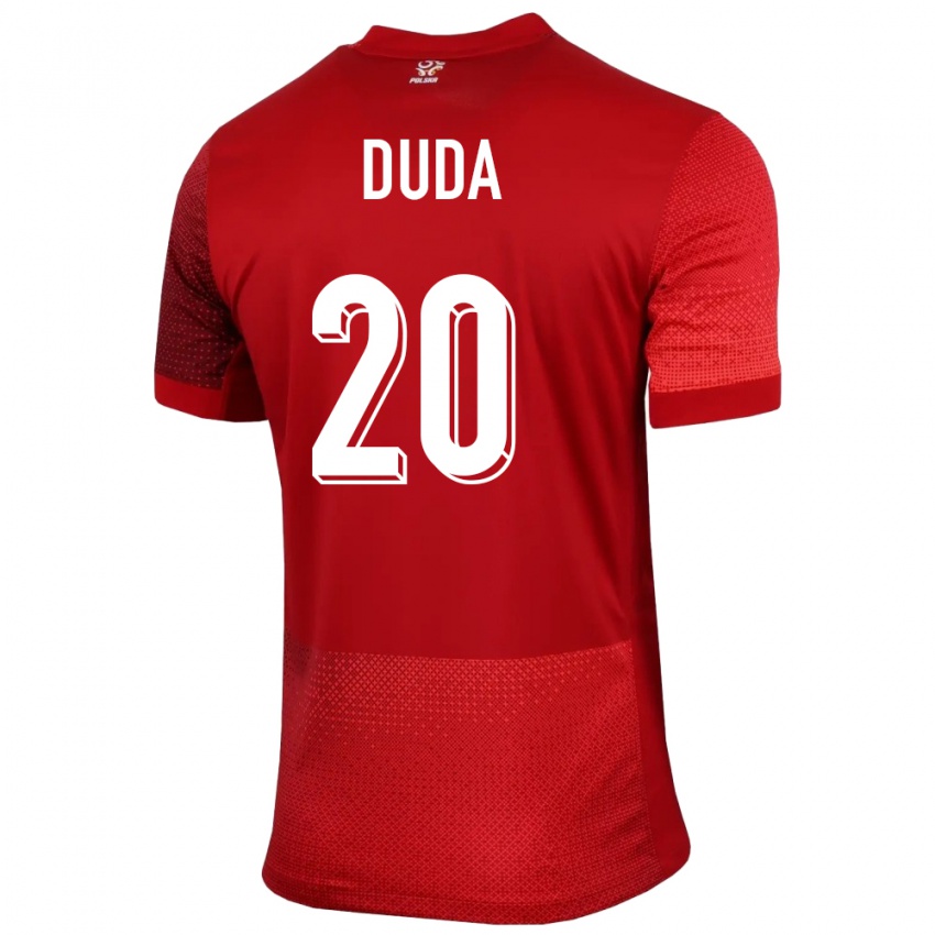 Criança Camisola Polónia Kacper Duda #20 Vermelho Alternativa 24-26 Camisa Brasil