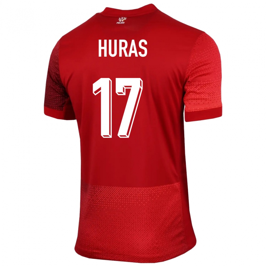 Criança Camisola Polónia Mike Huras #17 Vermelho Alternativa 24-26 Camisa Brasil