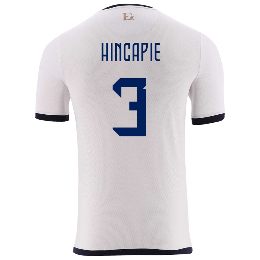 Criança Camisola Equador Piero Hincapie #3 Branco Alternativa 24-26 Camisa Brasil