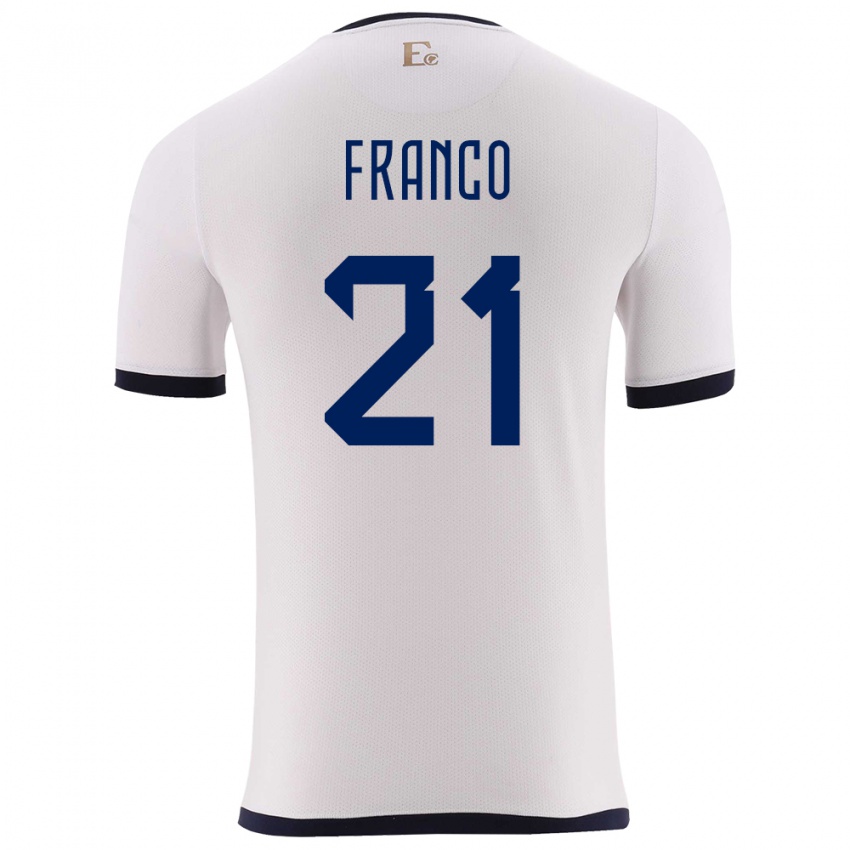 Criança Camisola Equador Alan Franco #21 Branco Alternativa 24-26 Camisa Brasil