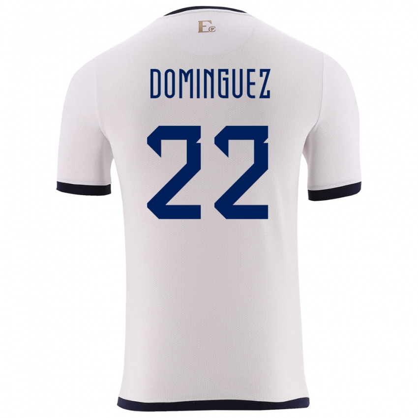 Criança Camisola Equador Alexander Dominguez #22 Branco Alternativa 24-26 Camisa Brasil