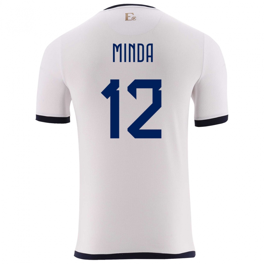 Criança Camisola Equador Ethan Minda #12 Branco Alternativa 24-26 Camisa Brasil