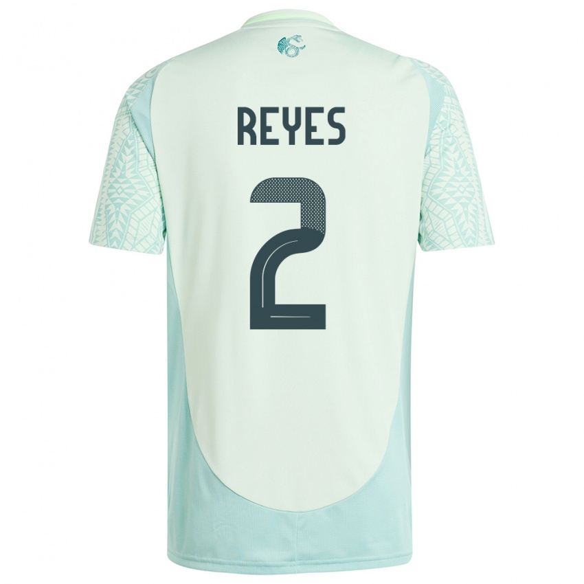 Criança Camisola México Luis Reyes #2 Linho Verde Alternativa 24-26 Camisa Brasil