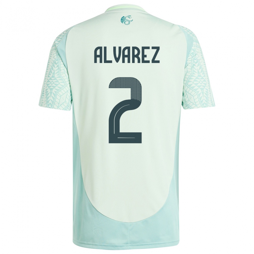 Criança Camisola México Kevin Alvarez #2 Linho Verde Alternativa 24-26 Camisa Brasil