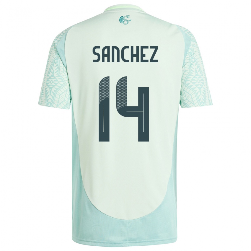 Criança Camisola México Erick Sanchez #14 Linho Verde Alternativa 24-26 Camisa Brasil