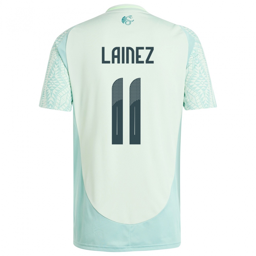 Criança Camisola México Diego Lainez #11 Linho Verde Alternativa 24-26 Camisa Brasil