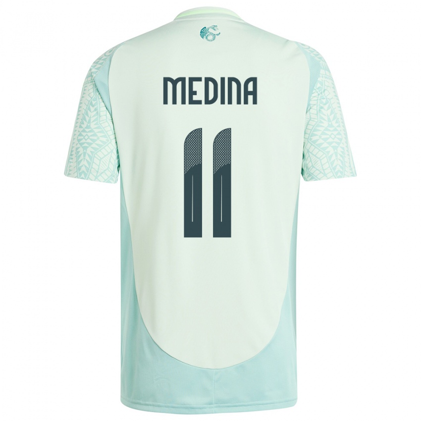 Criança Camisola México Diego Medina #11 Linho Verde Alternativa 24-26 Camisa Brasil