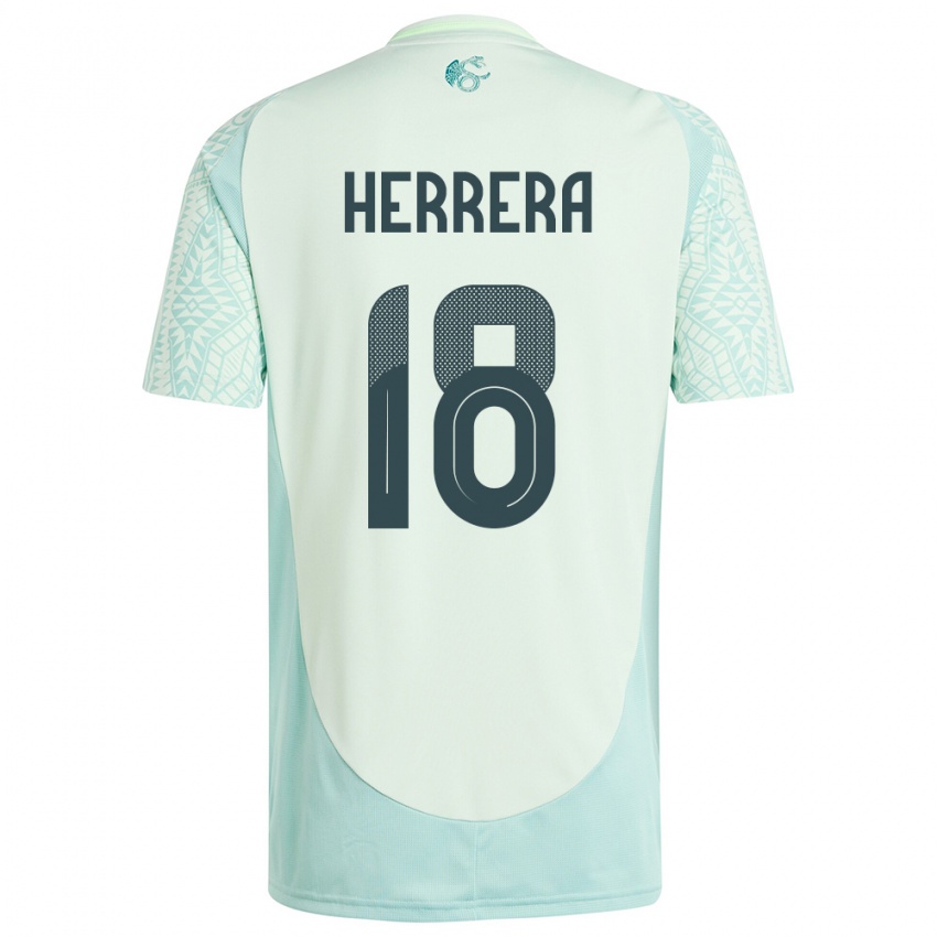 Criança Camisola México Ozziel Herrera #18 Linho Verde Alternativa 24-26 Camisa Brasil