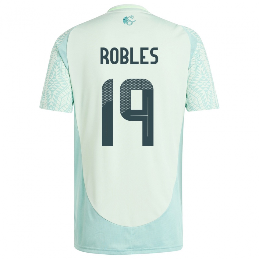 Criança Camisola México Angel Robles #19 Linho Verde Alternativa 24-26 Camisa Brasil