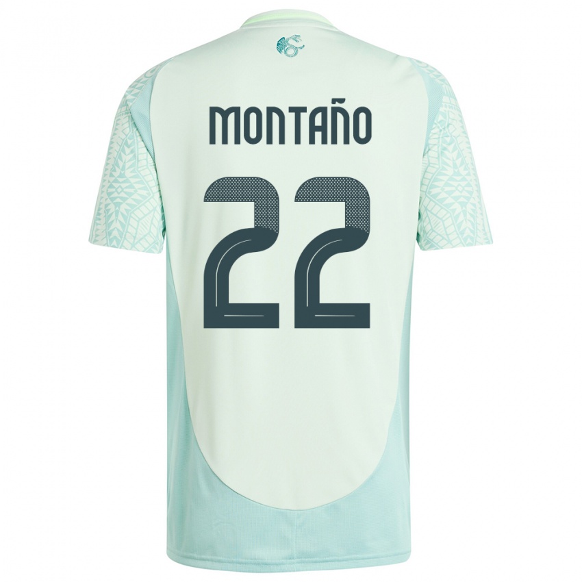 Criança Camisola México Andres Montano #22 Linho Verde Alternativa 24-26 Camisa Brasil