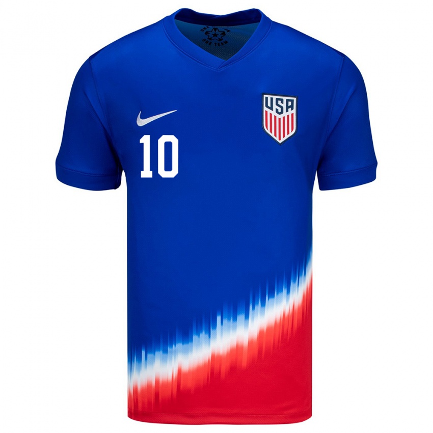 Criança Camisola Estados Unidos Christian Pulisic #10 Azul Alternativa 24-26 Camisa Brasil