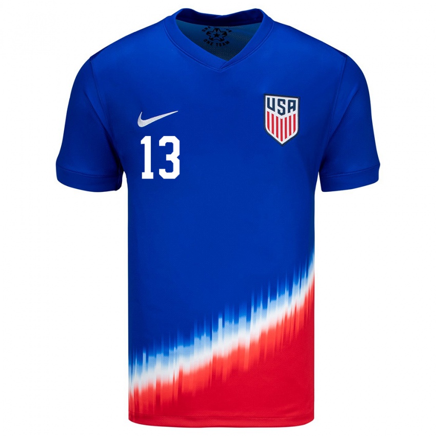 Criança Camisola Estados Unidos Jonathan Gomez #13 Azul Alternativa 24-26 Camisa Brasil