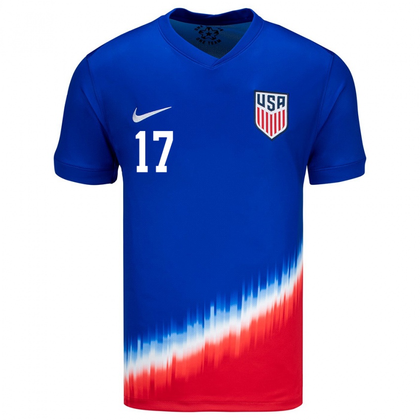 Criança Camisola Estados Unidos Brian Gutierrez #17 Azul Alternativa 24-26 Camisa Brasil