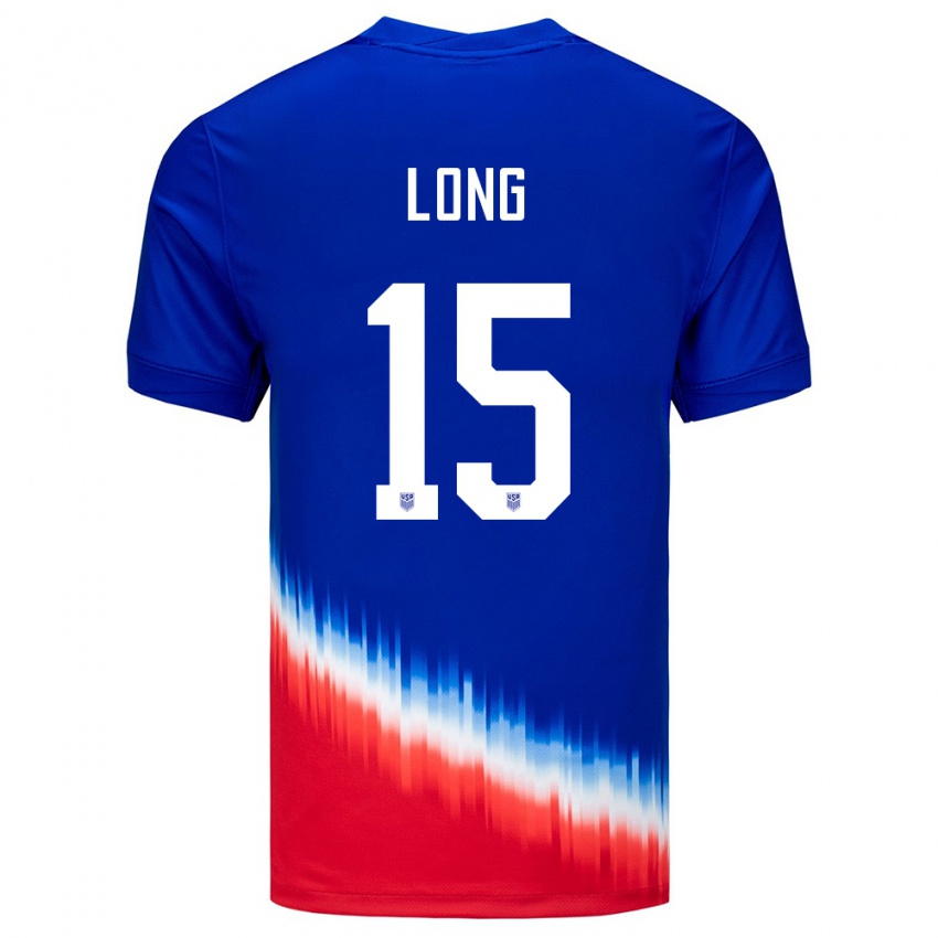 Criança Camisola Estados Unidos Aaron Long #15 Azul Alternativa 24-26 Camisa Brasil