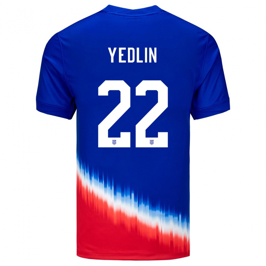 Criança Camisola Estados Unidos Deandre Yedlin #22 Azul Alternativa 24-26 Camisa Brasil