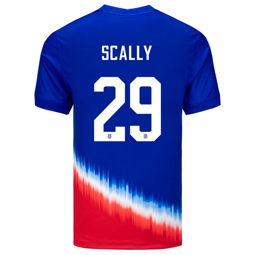 Criança Camisola Estados Unidos Joseph Scally #29 Azul Alternativa 24-26 Camisa Brasil