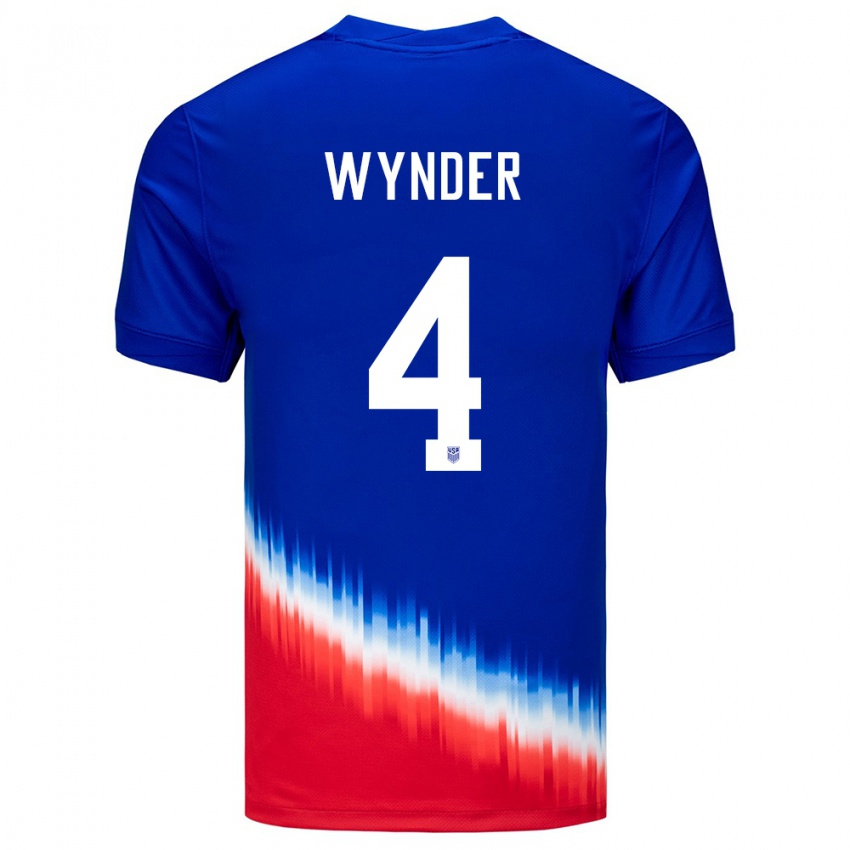 Criança Camisola Estados Unidos Joshua Wynder #4 Azul Alternativa 24-26 Camisa Brasil