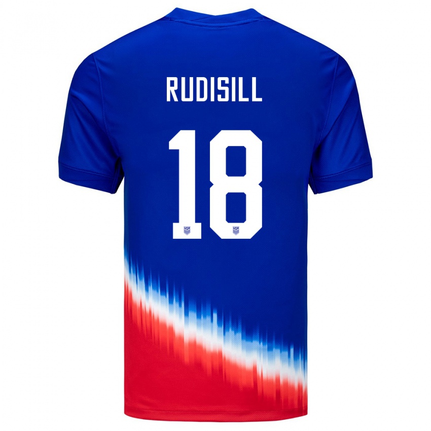 Criança Camisola Estados Unidos Paulo Rudisill #18 Azul Alternativa 24-26 Camisa Brasil