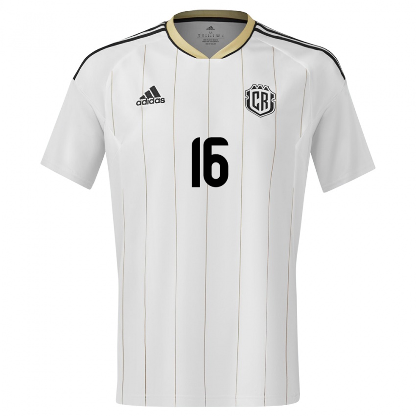 Criança Camisola Costa Rica Andrey Salmeron #16 Branco Alternativa 24-26 Camisa Brasil