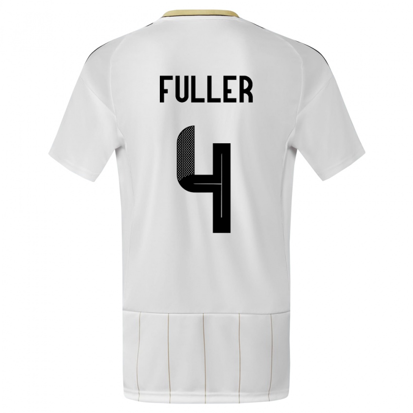 Criança Camisola Costa Rica Keysher Fuller #4 Branco Alternativa 24-26 Camisa Brasil