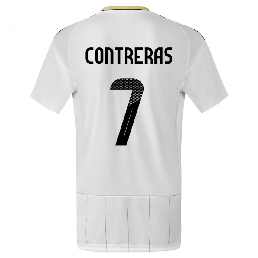 Criança Camisola Costa Rica Anthony Contreras #7 Branco Alternativa 24-26 Camisa Brasil