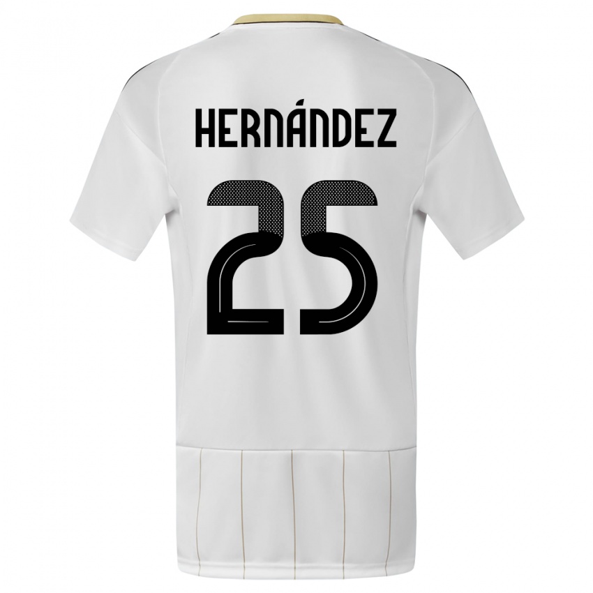 Criança Camisola Costa Rica Anthony Hernandez #25 Branco Alternativa 24-26 Camisa Brasil