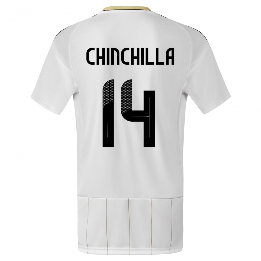 Criança Camisola Costa Rica Priscila Chinchilla #14 Branco Alternativa 24-26 Camisa Brasil