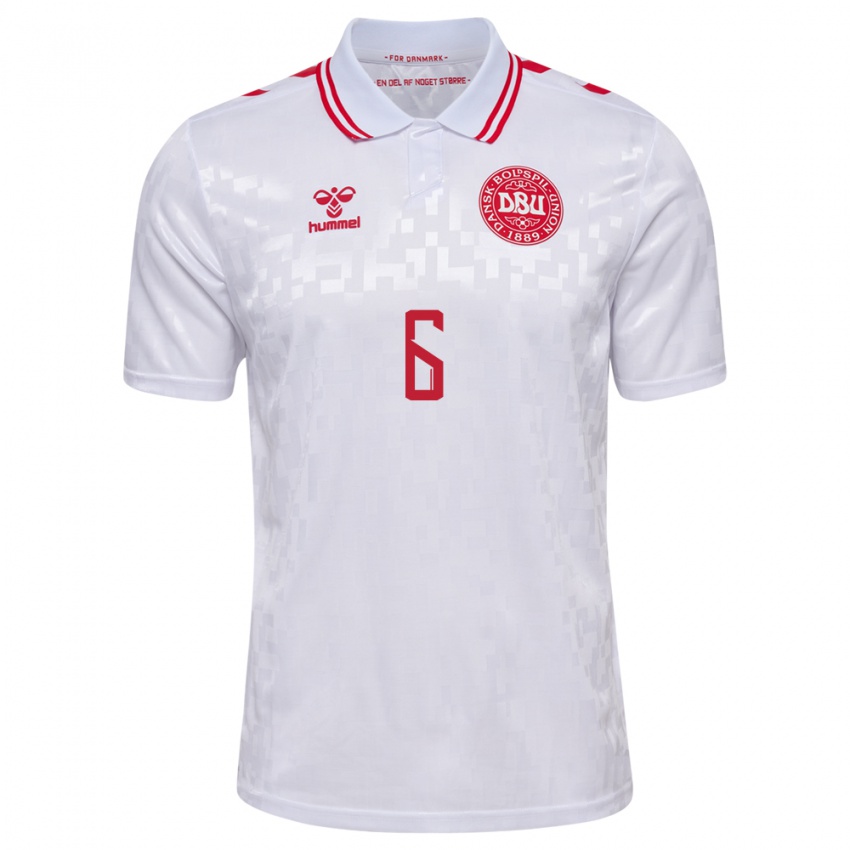 Criança Camisola Dinamarca Andreas Christensen #6 Branco Alternativa 24-26 Camisa Brasil