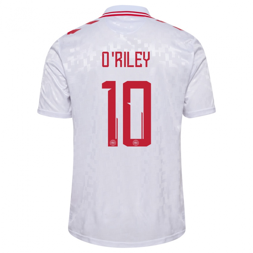 Criança Camisola Dinamarca Matt O Riley #10 Branco Alternativa 24-26 Camisa Brasil