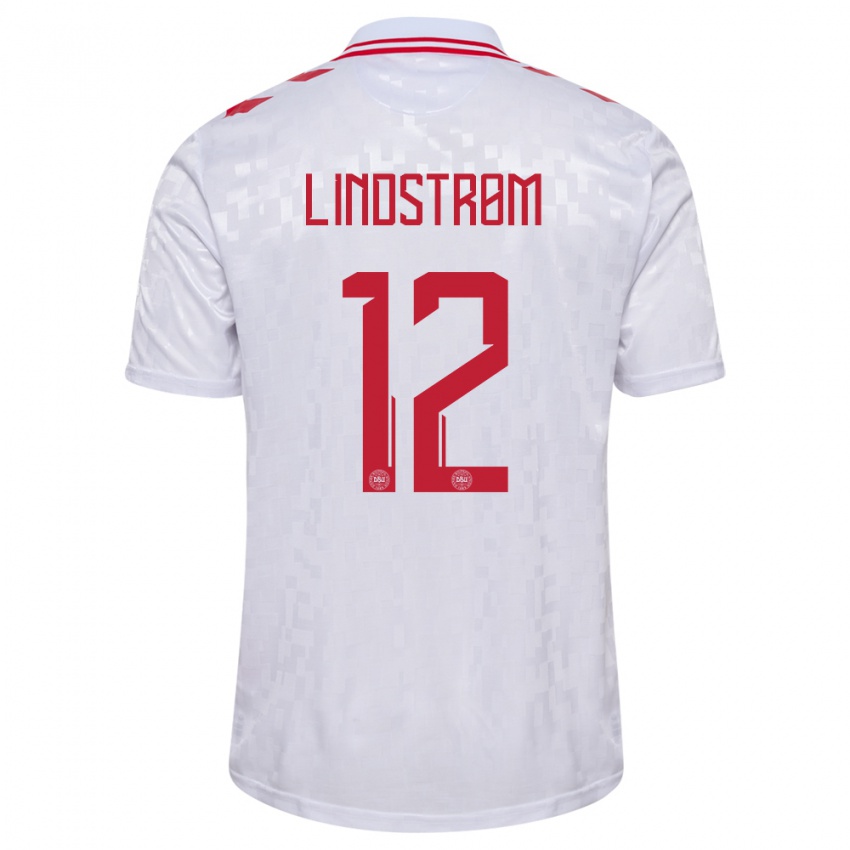 Criança Camisola Dinamarca Jesper Lindstrom #12 Branco Alternativa 24-26 Camisa Brasil