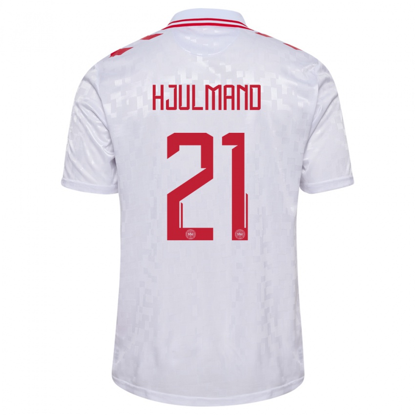 Criança Camisola Dinamarca Morten Hjulmand #21 Branco Alternativa 24-26 Camisa Brasil